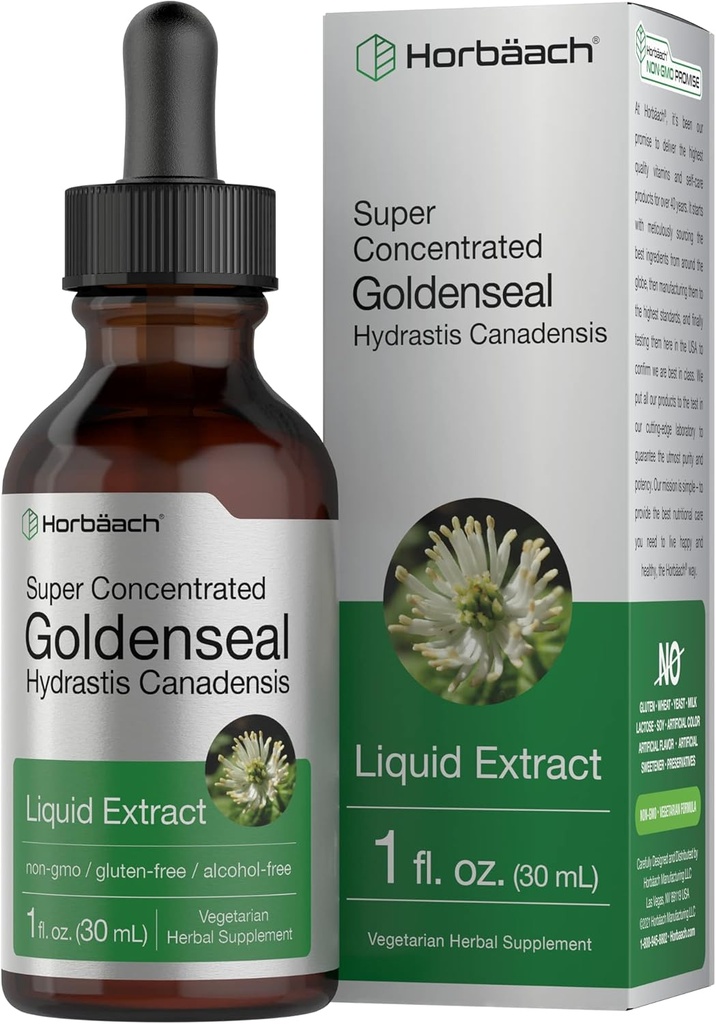 Horbäach Teinture de racines de seaux d'or de 1 fl Oz de supplément d'extrait liquide d'Hydrastis Canadensis