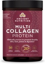 Ancient Nutrition Collagen Powder Protein with Probiotics, Unflavored Multi Collagen Protein with Vitamin C, 45 Servings, Hydrolyzed Collagen Peptides Supports Skin and Nails, Gut Health, 16oz