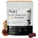 Auri Super Champignons Gommies quotidiennes - Supplément de Champignons tous les jours Gommy - 12 Champignons mélangés avec Chaga, Lions Mane, Reishi, Cordyceps - 60 Gommies