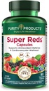 Produits de pureté Super Reds Capsules Formule (20+ Super Fruits et baies biologiques) Phytonutriments biologiques certifiés - 90 Capsules