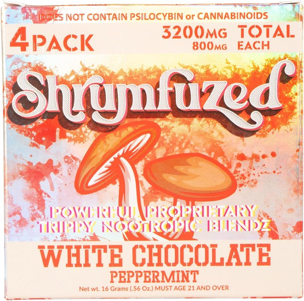 Proprietaire Nootropic Gummy 3200mg - Lion's Mane, Reishi, Chaga, et Cordycep Nootropic Tripee Mélange de champignons (4, menthe poivrée au chocolat blanc)