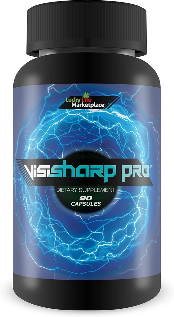 Visi Sharp Pro - Supplément de soutien de la vision naturelle - Soutenir la vision saine et l'acuité visuelle - Formule multivitamine, minéral et antioxydant enrichie pour la vision de jour et de nuit - Promouvoir la santé oculaire