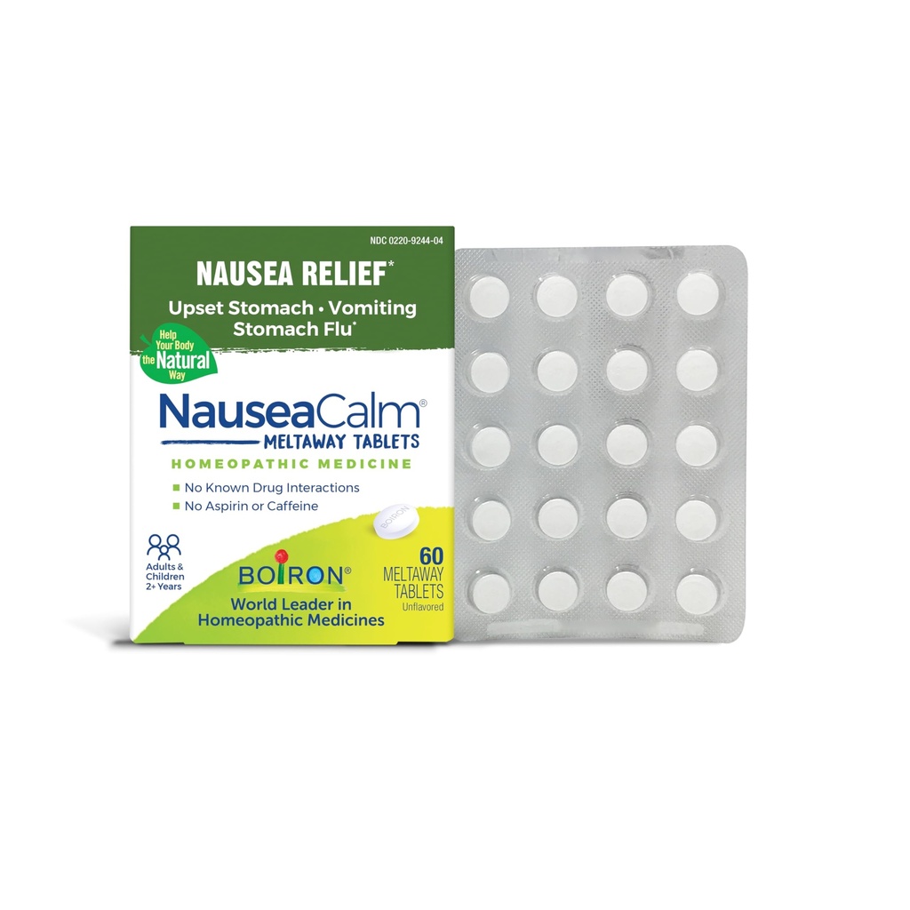 Boiron NauséesSoulage du calm pour l'estomac, la nausée et le vomissement en raison de la grippe, de l'excès d'indulgence ou de la maladie de mouvement - non somnolence - 60 Comte