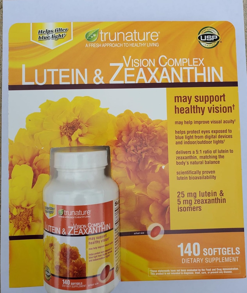 Complexe Tru-Nature Vision Lutein & Zeaxanthin, un ensemble de 140 Softgels
