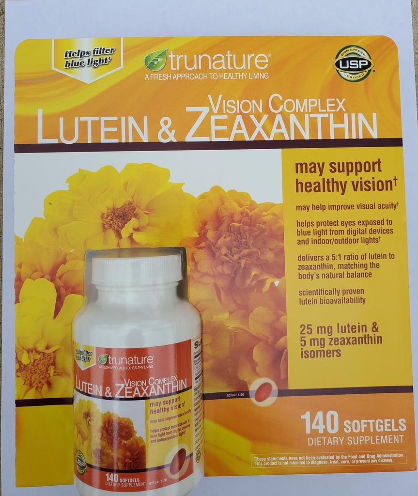 Complexe Tru-Nature Vision Lutein & Zeaxanthin, un ensemble de 140 Softgels