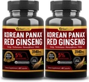 Paquet de Ginseng 2 de Panax Rouge Coréen, Suppléments de Ginseng de Panax, 2 Value Pack 3140mg (Ginsenoside 5%)