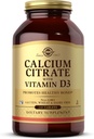 Citrate de calcium de Solgar avec vitamine D3, 240 comprimés - favorise la santé des os et des dents, soutient les systèmes musculosquelettiques et nerveux - non-OGM, sans gluten, sans produits laitiers, sans casher - 60 portions
