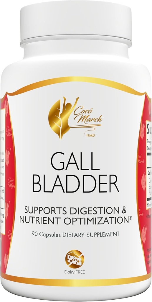 Coco March Gall Bladder Formula-Ideal Après Gall Bladder Chirurgie-Gluten Free, Soy Free, Sans laiterie, Keto Friendly, Paleo Friendly, 90 Capsules-90 Servants soutient la digestion et l'optimisation des nutriments