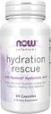 MAINTENANT Foods Solutions, Hydratation Rescue with Hyabest® hyaluronique acid, aide à maintenir la peau qui regarde les jeunes*, soutient l'humidité saine de la peau*, 60 gélules