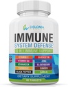Supplément de soutien du système immunitaire 10 en 1 - Vitamine C (1000 mg), Quercetin, Vitamine D3 (5000iu), Zinc (40 mg), Elderberry, Echinacea, Turmeric, Ginger, Ail, Poivre noir