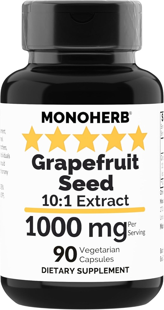 MONOHERB Graines de pamplemousse Extrait 1000 mg - 90 Capsules végétariennes