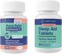 WELMATE Nighttime Wellness Bundle: Mucus Relief Guaifenesin 600mg Mucus Relief (200 Ct) & Doxylamine Succinate 25mg Aide au sommeil (200 Ct)