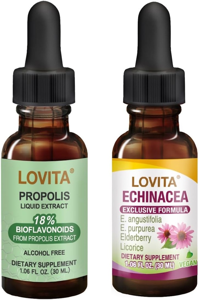 Lovita Bee Propolis & Echinacea Liquid Nutrient Complements Bundle