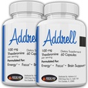 Addrell 2 Pack Pilules stimulantes d'énergie- Supplément d'étude Pilules alternatives, suppléments naturels nootropes et améliorateur cognitif substitut pour élever la clarté mentale- 120 capsules