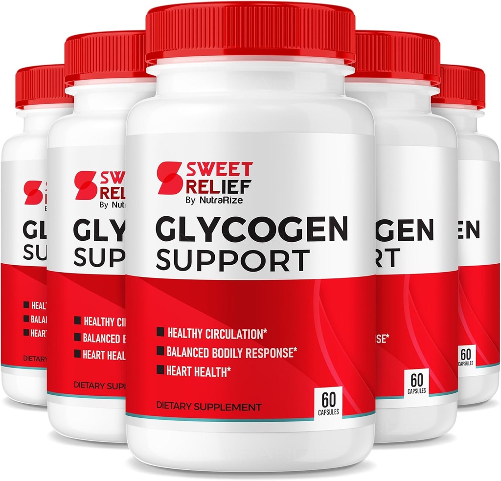 NutraRize (Pack of 5 Sweet Relief Glycogen Support - Glycogen Capsules, Blood Vessel Cleaner, Formule avancée pour le bien-être général, Revues (300 Capsules)