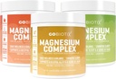GoBiotix Magnésium complexe en poudre Trio - 420mg, 60 portions - agrumes de miel, citron Lime, thé de pêche