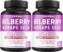 Capsules de Bilberry avec Bilberry, Graines de raisin, Carotte, Elderberry et plus - 120 Capsules pour 4 mois d'approvisionnement (paquet de 2)