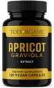Abricot Todorganique & Sourop Graviola Extract 1000mg – 120 Capsules Vegan – Immune naturelle et soutien de la peau – Non-OGM, sans gluten, supplément d'extrait de fruits 10:1
