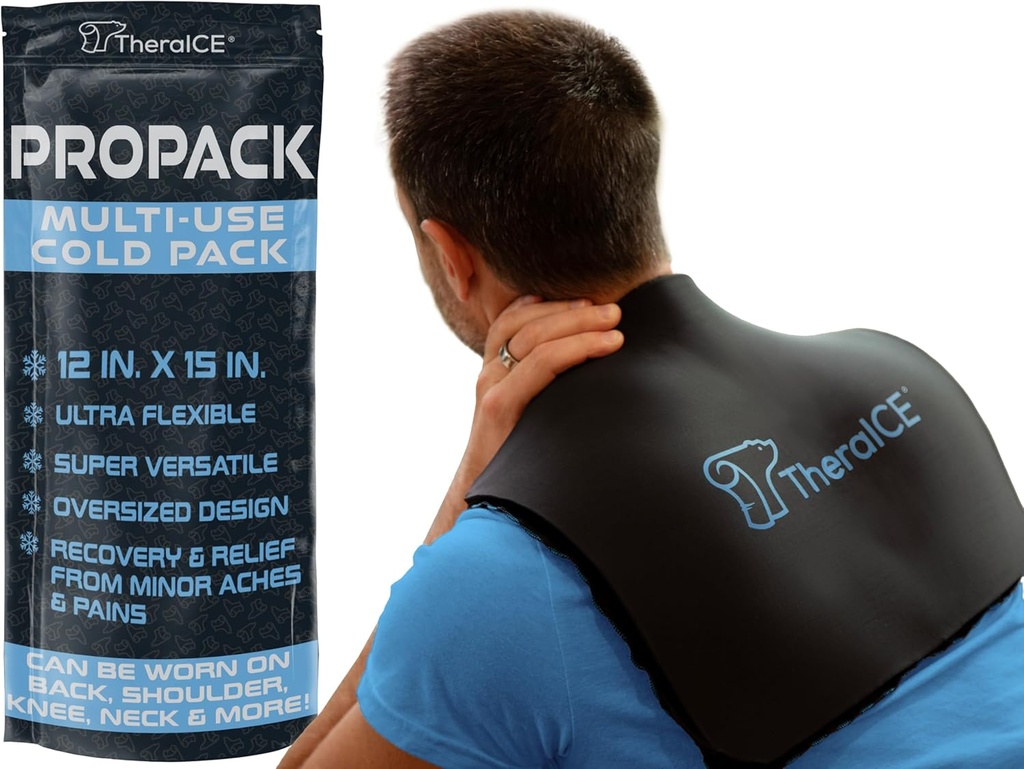 TheraICE PROpack Cold Therapy Reutilisable Cold Gel Ice Pack - Extra Large 12x15 - Idéal pour la douleur musculaire au dos, l'épaule, le genou de hanche - Oversize Multipurpose Cold Icepack pour les douleurs et les douleurs mineures