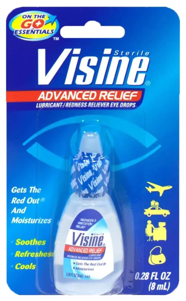 Visine Rouge Yeux Hydratant Confort Redness Relief et Lubrifiant gouttes oculaires pour aider à hydrater et soulager les yeux rouges 0,28 fl. oz