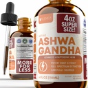 Rejuvica Santé Active Ashwagandha 4oz XL Super Size - Avancé supplément liquide Teinture - Withania Somnifera Extract Drops - Ashwagandha Roots Only - naturellement se produisant Withanolides