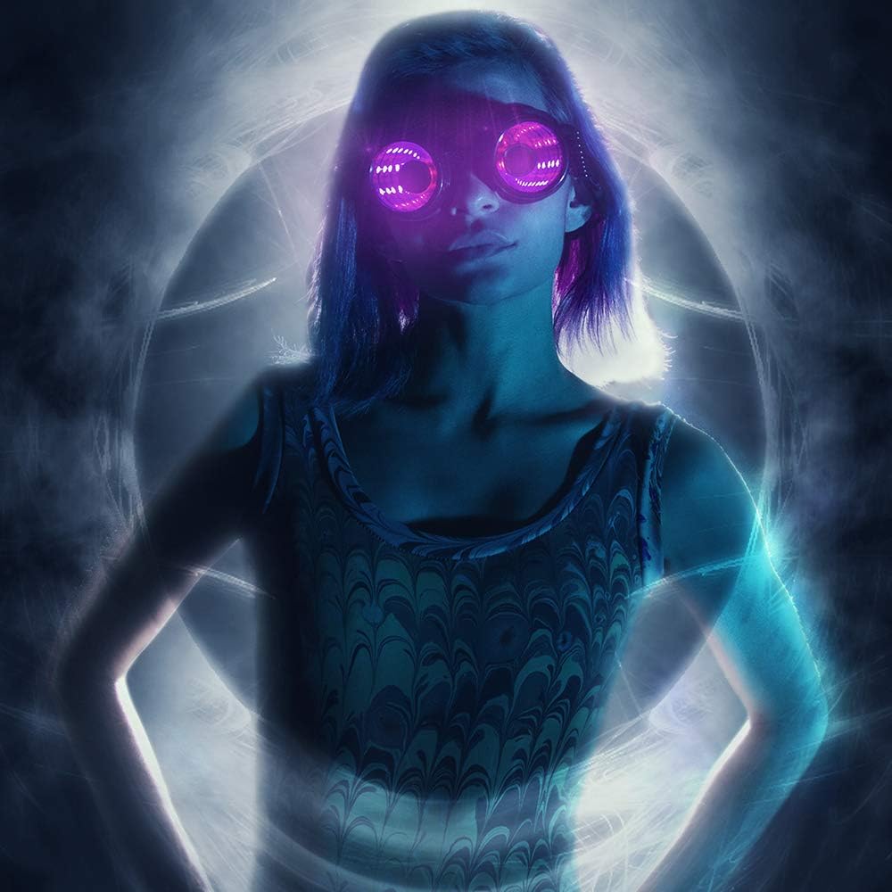 Gants LED programmables GloFX Full Color Lentille Infinite Portal avec 350 modes USB Rechargeable LED Light Up Gants Rave