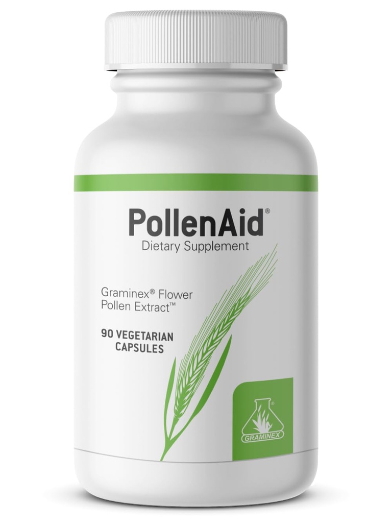Graminex PollenAid Prostate Supplement: All Natural Prostate Support for Bladder Control & Urinary Tract Health, Extrait de Rye Pollen fabriqué aux États-Unis, 90 Capsules végétariennes