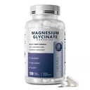 Glycinat de magnésium 850mg Capsules avec L-Theanine, Camomille et GABA pour le sommeil, le calme, le muscle, la santé osseuse et le soutien immunitaire, Magnésium pour les femmes et les hommes, Vegan, Haute absorption, 120 Compte