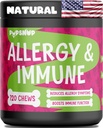 PupSnup- Allergies et Immune Probiotiques pour chiens- Allergies pour chiens Chews, Allergies saisonnières, Supplément de peau et de manteau 120 Soft Chews- Fabriqué aux États-Unis