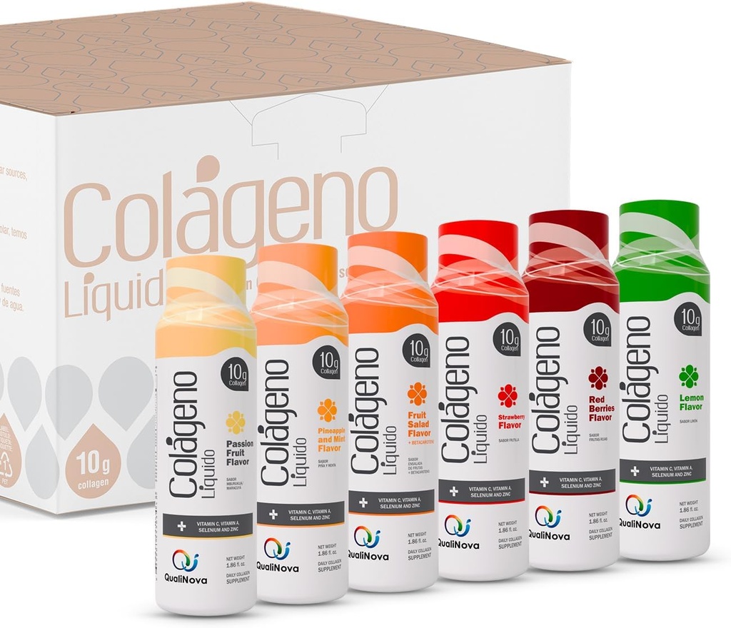 Collagène liquide hydrolysé pour les femmes et les hommes (30 Pack) –3X Absorption plus rapide, 10g Collagène boisson pour anti-âge, la croissance des cheveux et le soutien articulaire- Shots individuels- 6 saveurs tropicales