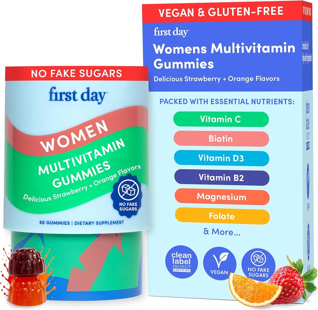 Première journée Multivitamine pour les femmes - Femmes quotidiennes Multivitamines - Vitamine A C D E B12, Magnésium, Zinc, Biotine – Vitamines sans gluten pour femmes - Croissance des cheveux, peau, énergie – 30 jours d'approvisionnement
