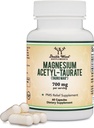Magnesium Acetyl-Taurate (ATA MG, TauroMag) Novel and Patented Form of Magnesium for PMS and Cramp Relief (60 Capsules, 350mg) PMS Relief Magnesium Supplement by Double Wood Supplements