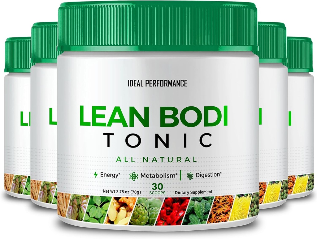 Lean Bodi Poudre Tonique Formule Officielle, LeanBodi Tonique Tout Naturel - Fort maximum avec Vitamine B6, BCAA, LeanBodi Poudre Support, Lean Bodi Formule avancée Avis (5 Pack)
