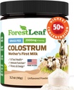 ForestLeaf Colostrum Powder 50% IgG Concentration pure la plus élevée, supplément de colostrum de la Fed d'herbe pour la santé de Gut, le soutien immunitaire et la récupération musculaire, le colostrum bovin pour les humains, non aromatisé, 45 portions