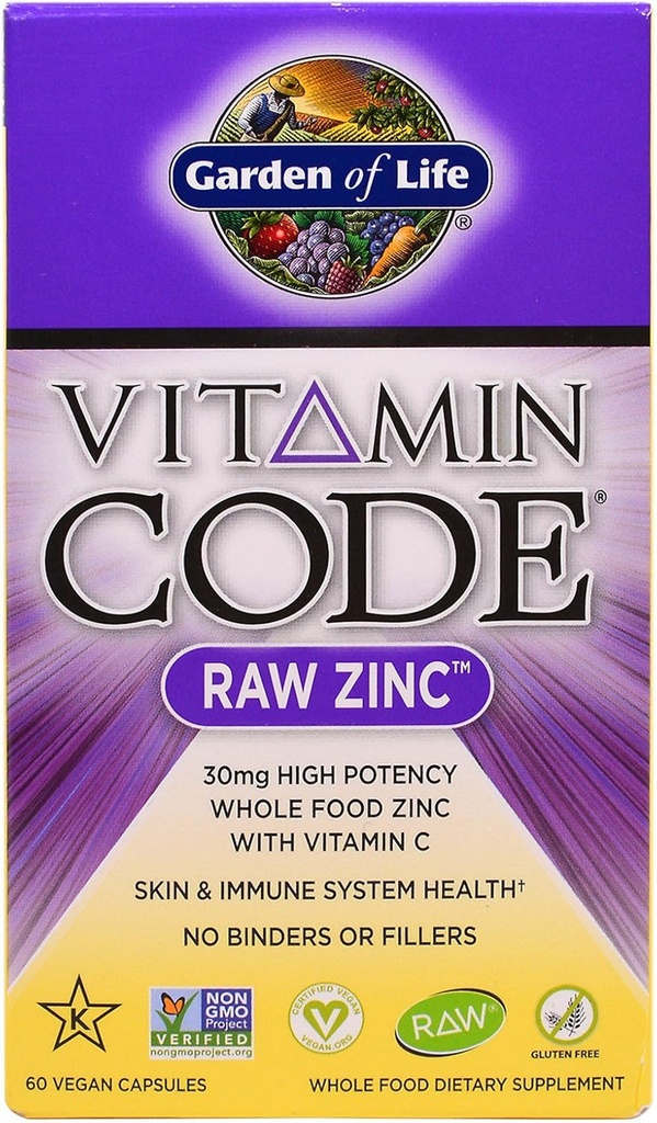 Jardin de vie, Code Vitamine, Zinc cru, 60 Caps Végétiques