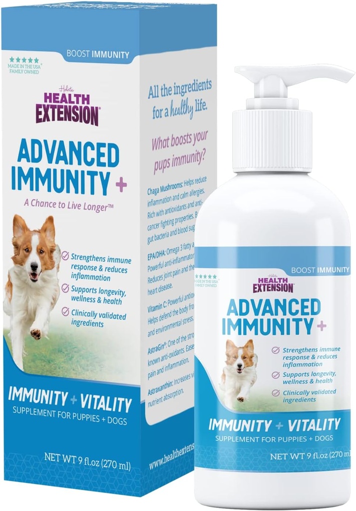 Supplément d'immunité avancé pour chiens, 9 fl oz – système immunitaire, avec antioxydants naturels et vitamines