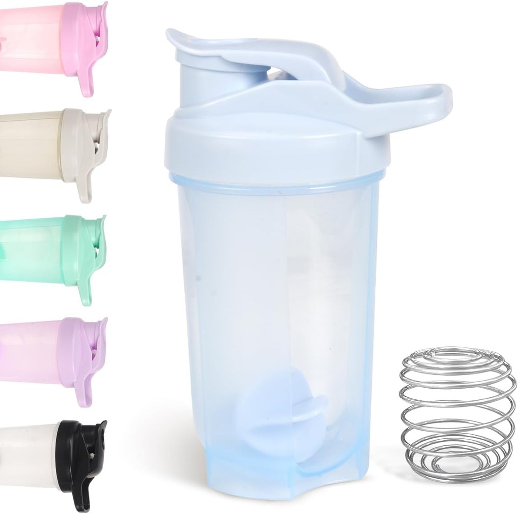 D.Y.A Bouteille Shaker 16oz,Bouteille Shaker Sportif de fuite pour les shakes de protéines,Bouteille Shaker pour pré-entraînement et voyage à aller,BPA Sans et facile nettoyer la bouteille Shaker de protéines,Blue