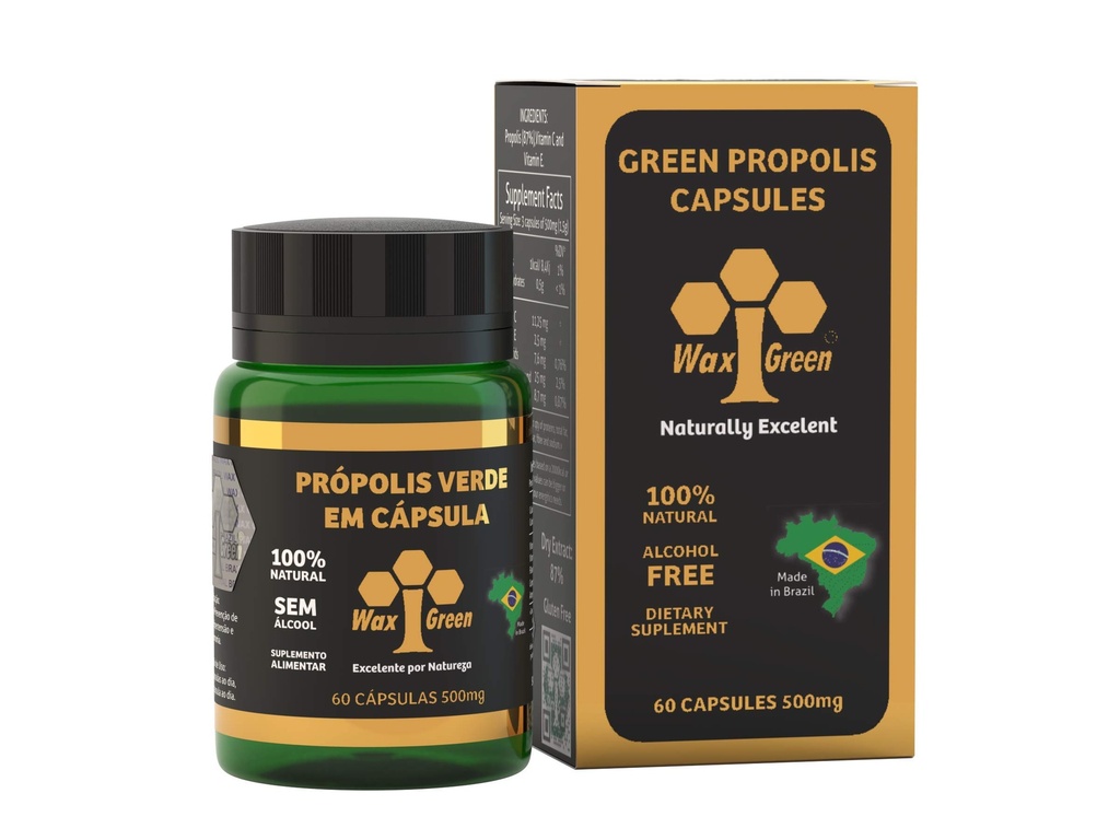 4 boîtes de propolis d'abeille verte de cire 500mg (60 capsules)