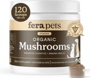 Fera Animaux de compagnie Champignon Supplément pour chiens et chats avec queue de dinde - USDA Organic - Soutien cognitif et immunitaire - Améliore la fonction du foie - Supporte un Gut sain - Poudre - 120 Scoops