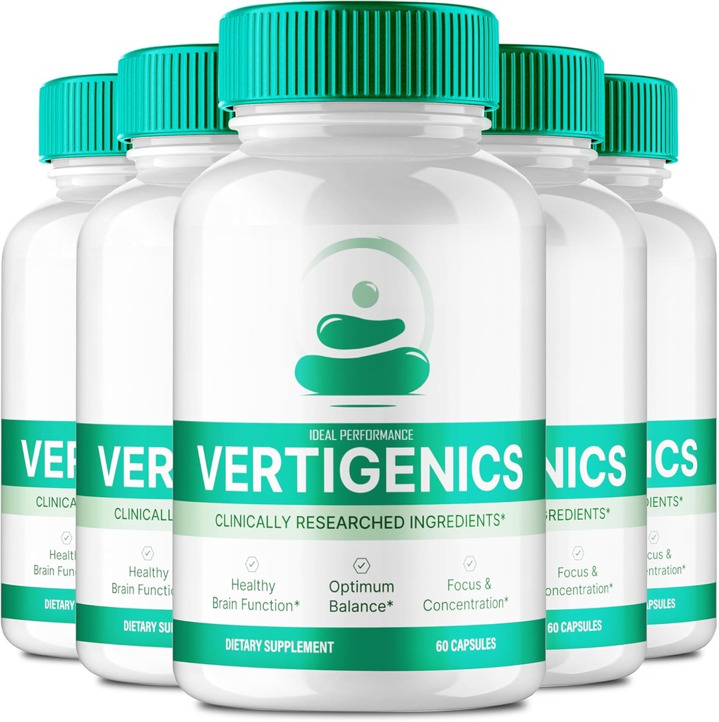 Vertigenics Cerveau Suppléments pour la mémoire et les capsules de focus, Vertigenics Advanced Formula Brain Health Support - Maximum Strength Nootropics Verti Genics Tous les avis de soutien naturel (5 Pack)