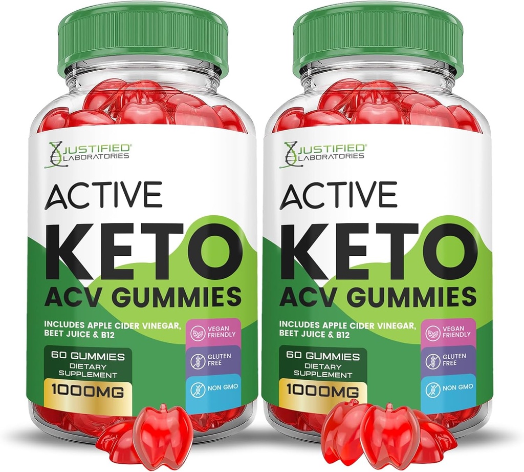 (2 Pack) Actif Keto ACV Gummies Formule avancée 1000MG ActifKeto Keto Gummies vinaigre de cidre de pomme formulé avec le jus de betterave grenade poudre B12 végétalien non OGM 120 Gummys