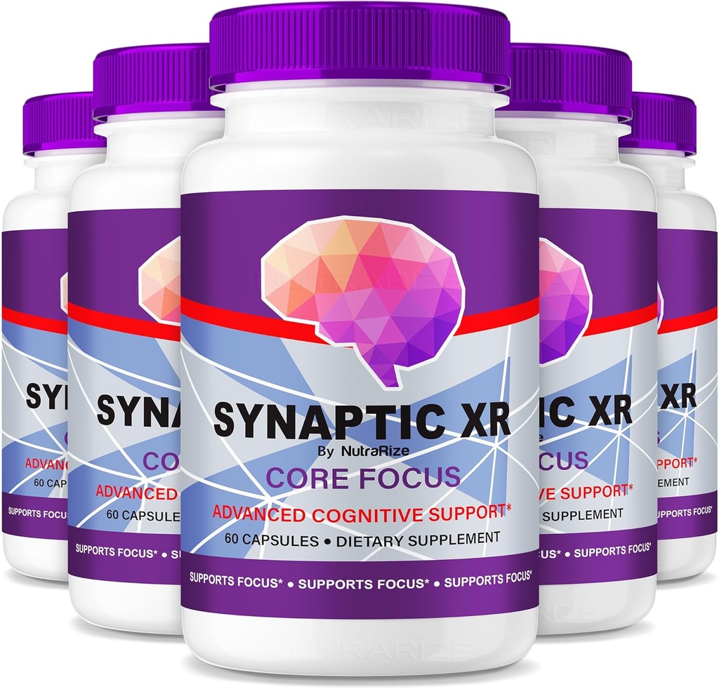 NutraRize (5 Pack) Synaptic XR – Capsules de soutien quotidien avec un mélange équilibré pour le focus, la netteté et la performance quotidienne.