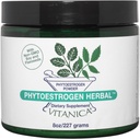 Vitanica Phytoestrogen Herbal Non-GMO PMS, Supplément de soulagement de la ménopause pour les femmes, Hormone Balance, Sweat nocturne & Hot Flash Relief, Soy Isoflavones, Vegan, Poudre 8 Oz (Phytoestrogen Herbal Pro Logo)