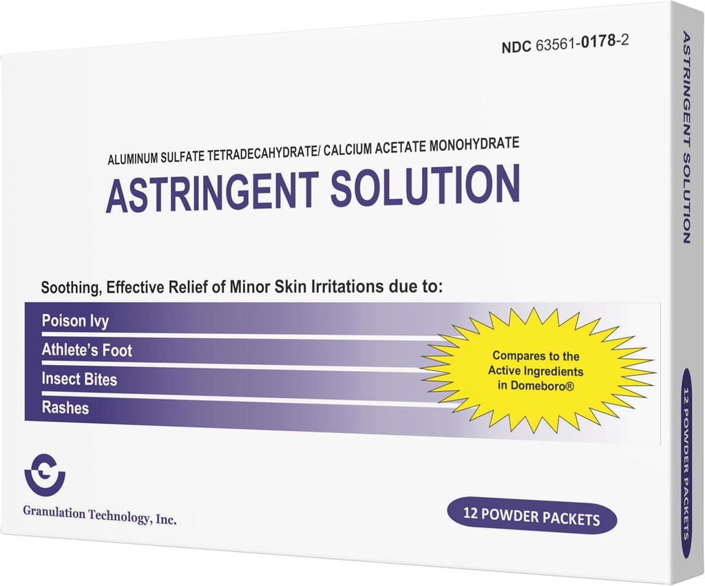 Solution Astringent Médicamentée Soak Rash Relief - Soin de peau apaisant - 12 Compte (paquet de 1), Blanc et Violet