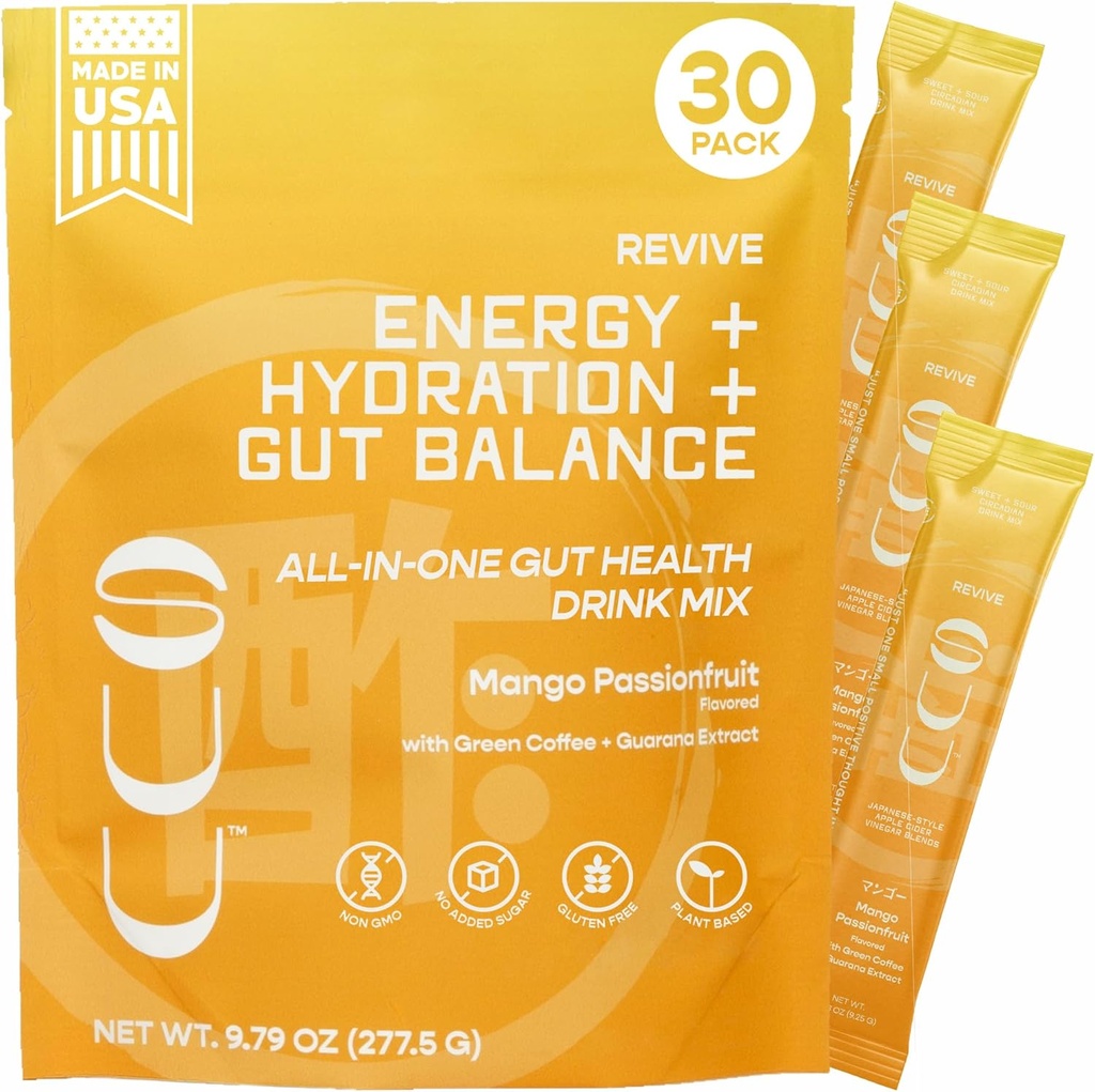Revive Gut Health Drink Mix (en anglais seulement) Apple Cider Vinegar Prébiotiques,Probiotiques Gut Santé pour les femmes et les hommes
