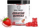 Muscle Munchies Créatine Gommies à croquer pour les hommes et les femmes-Infusé avec Beta Alanine-5g de Créatine par service-Augmentations Force, Endurance, & Recovery-Vegan, NonGMO (Strawberry Burst)