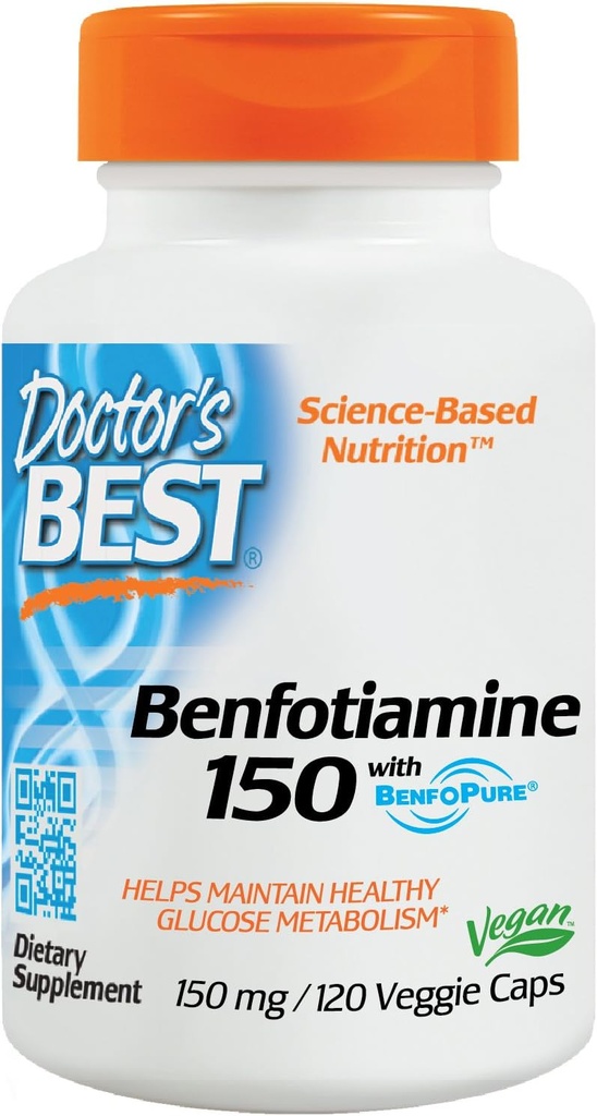 Meilleures capsules végétales de Benfotiamine, 150 mg, 120 Nombre