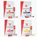 TB12 Poudre d'électrolyte pour une hydratation rapide par Tom Brady, 4 paquets de bâtonnets (Lémonade, grenade aux bleuets, punch aux fruits et mangue aux pêches), naturel, facile à mélanger.