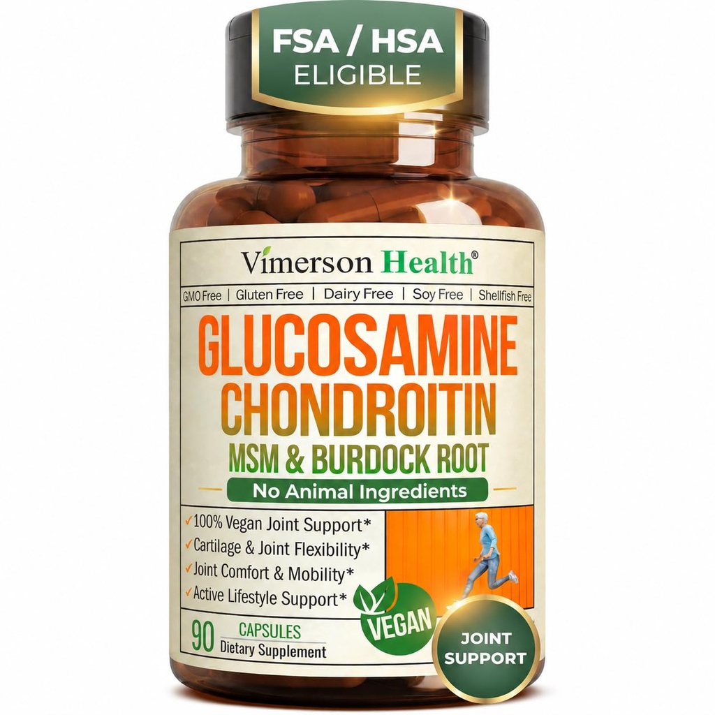 Glucosamine Chondroïtine MSM – Supplément de soutien conjoint pour les femmes et les hommes avec Glucosamine Sulfate 1500 mg, Chondroïtine et MSM – pour Cartilage, Santé articulaire et Flexibilité – 90 Capsules, Vegan