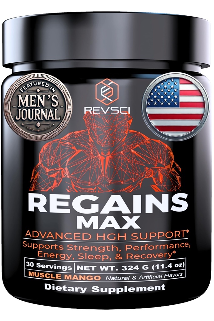 Suppléments HGH pour les hommes et les femmes, REVSCI Regains Max Amino Acides Supplément, Poudre de récupération post entraînement, Récupération des muscles anabolisants et constructeur de muscles pour les hommes, supplément HGH Hormone de croissance humaine